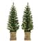 2 Pack 3.5ft. Pre-Lit Battery Operated Artificial Christmas Tree in Box Planter, Warm White LED Lights